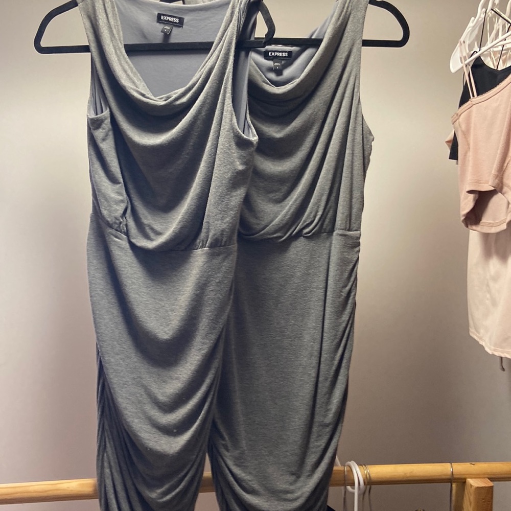 Ruched Cowl Neck Knit Sheath Dress small
